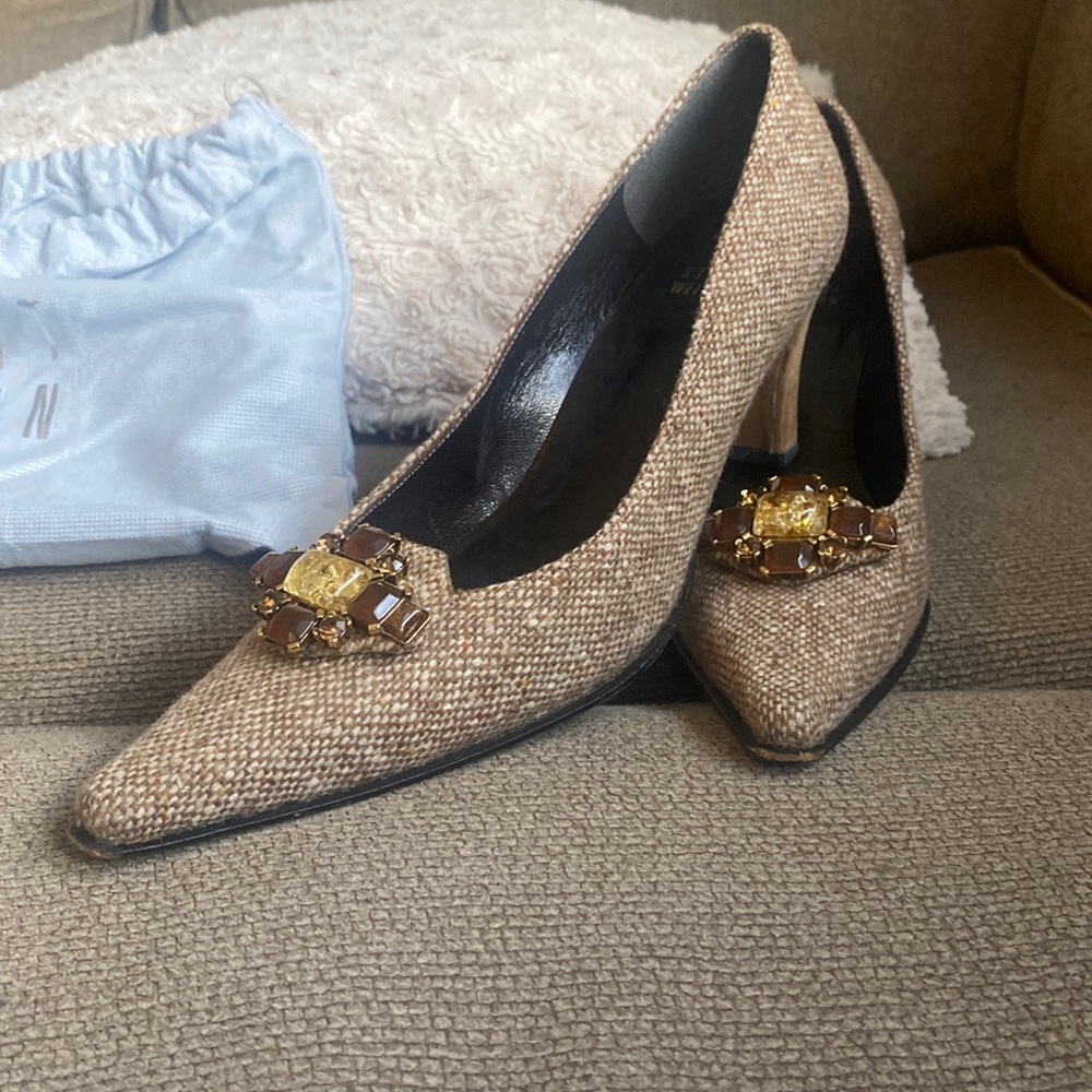 Stuart Weitzman Tweed Shoes and Purse